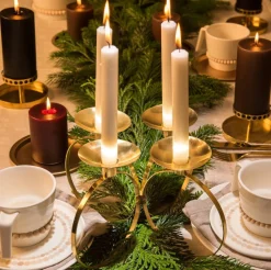 Lyhdyt Ja Kynttilänjalat^Aarikka Pöytälukki kynttilänjalka messinki