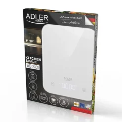 Keittiötarvikkeet^Adler keittiövaaka valkoinen