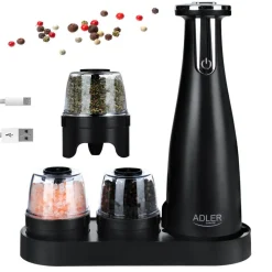 Keittiötarvikkeet^Adler suola- ja pippurimylly elektroninen musta