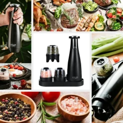 Keittiötarvikkeet^Adler suola- ja pippurimylly elektroninen musta