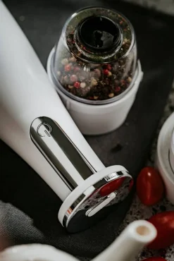 Keittiötarvikkeet^Adler suola- ja pippurimylly elektroninen valkoinen