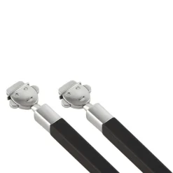 Aterimet^Alessi syömäpuikot & teline Alessandro 24 cm musta/teräs