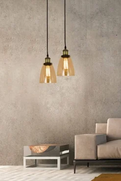 Sisustusvalaisimet^ Aneta Lighting kattovalaisin Becky antiikki/meripihka