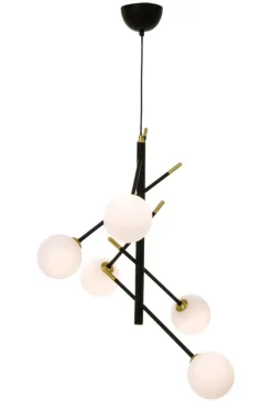 Sisustusvalaisimet^ Aneta Lighting kattovalaisin Akrobat 5-os musta/mattamessinki