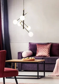 Sisustusvalaisimet^ Aneta Lighting kattovalaisin Akrobat 5-os musta/mattamessinki