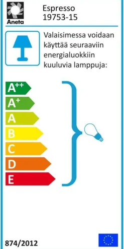 Sisustusvalaisimet^ Aneta Lighting lattiavalaisin Espresso 2-os. mattamusta/puu