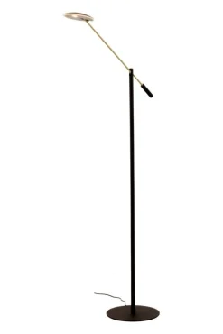 Sisustusvalaisimet^ Aneta Lighting lattiavalaisin Cadiz LED musta/mattamessinki