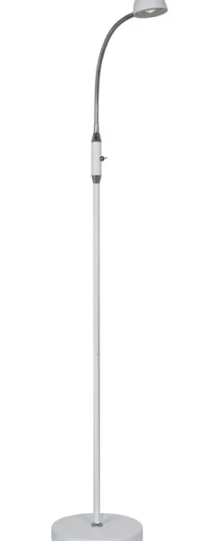 Sisustusvalaisimet^ Aneta Lighting Lattiavalaisin Juno valk-kromi