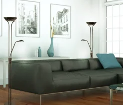 Sisustusvalaisimet^ Aneta Lighting lattiavalaisin Nice LED uplight mustakromi