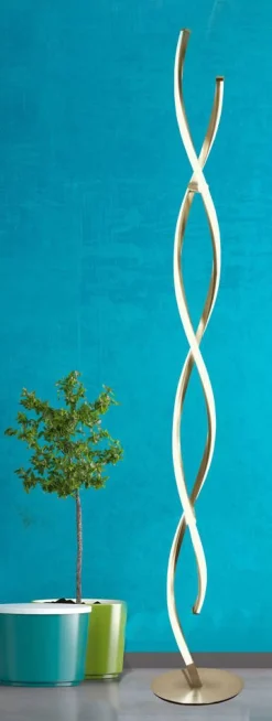 Sisustusvalaisimet^ Aneta Lighting led lattiavalaisin Swirl teräs