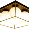 Sisustusvalaisimet^ Aneta Lighting plafondi Astro 36 cm musta/kulta/opaalivalkoinen