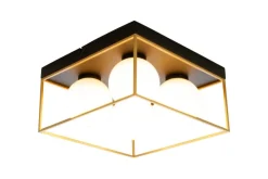 Sisustusvalaisimet^ Aneta Lighting plafondi Astro 28 cm musta/kulta/opaalivalkoinen