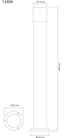 Ulkovalaisimet^ Aneta Lighting pollari ulkovalaisin Lysekil musta/meripihka