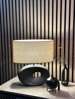 Sisustusvalaisimet^ Aneta Lighting pöytävalaisin Ellipse musta/beige