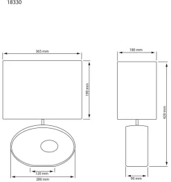 Sisustusvalaisimet^ Aneta Lighting pöytävalaisin Ellipse musta/beige