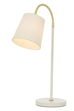 Sisustusvalaisimet^ Aneta Lighting pöytävalaisin Ljusdal mattamessinki/valkoinen