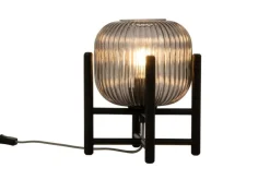 Sisustusvalaisimet^ Aneta Lighting pöytävalaisin Vinda musta/savulasi