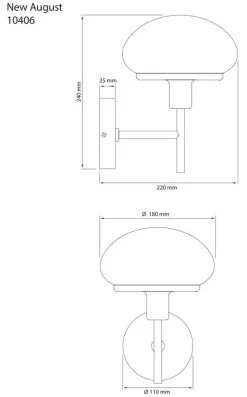 Sisustusvalaisimet^ Aneta Lighting seinävalaisin New August musta/valkoinen