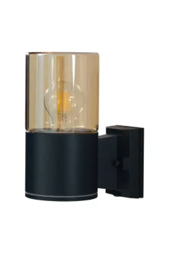 Ulkovalaisimet^ Aneta Lighting ulkoseinävalaisin Lysekil musta/meripihka