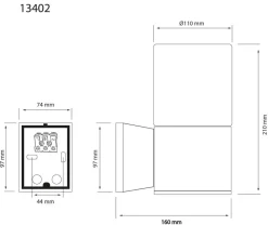 Ulkovalaisimet^ Aneta Lighting ulkoseinävalaisin Lysekil musta/meripihka
