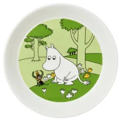 Astiat^Moomin Arabia Muumi Lautanen Muumipeikko nurmenvihreä 19 cm