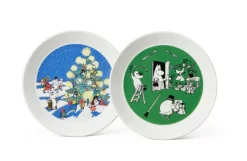 Astiat^Moomin Arabia Muumi lautassetti Piirustus & Joulu