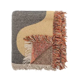 Sisustustekstiilit^Bloomingville Arni Throw, Brown, Recycled Cotton