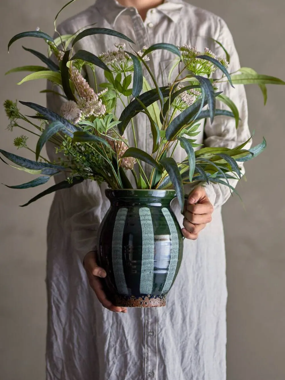 Koriste-Esineet^Bloomingville koristeoksa Eucalyptus vihreä