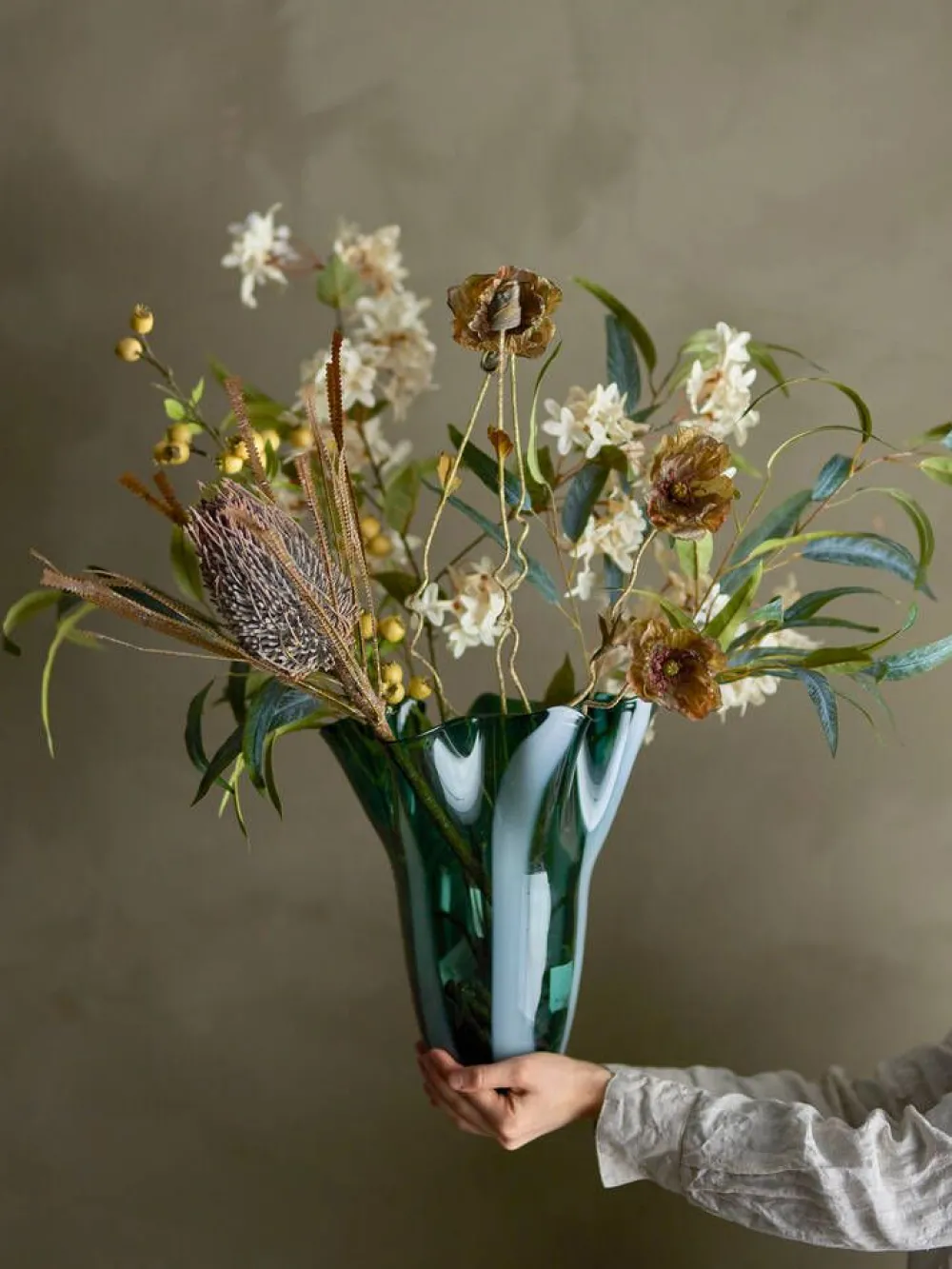 Koriste-Esineet^Bloomingville koristeoksa Eucalyptus vihreä