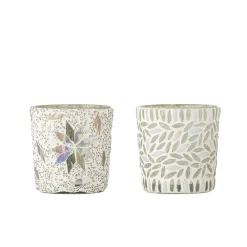 Lyhdyt Ja Kynttilänjalat^Bloomingville kynttilälyhty Myr valkoinen 2 kpl