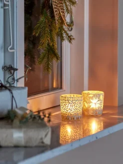 Lyhdyt Ja Kynttilänjalat^Bloomingville kynttilälyhty Myr valkoinen 2 kpl