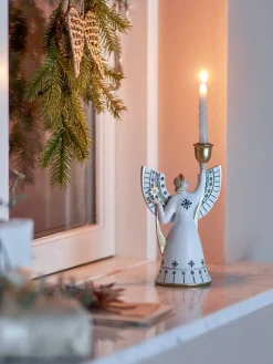 Lyhdyt Ja Kynttilänjalat^Bloomingville kynttilänjalka Evangeline valkoinen