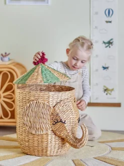 Lastenhuone|Säilytyskorit Ja Laatikot^Bloomingville Mini kori Bobo Basket kannella natural