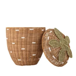 Säilytyskorit Ja Laatikot|Lastenhuone^Bloomingville Mini kori Pelino kannella ruskea