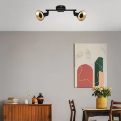 Sisustusvalaisimet^Briloner Kukui kohdevalaisin musta/kulta 25 cm