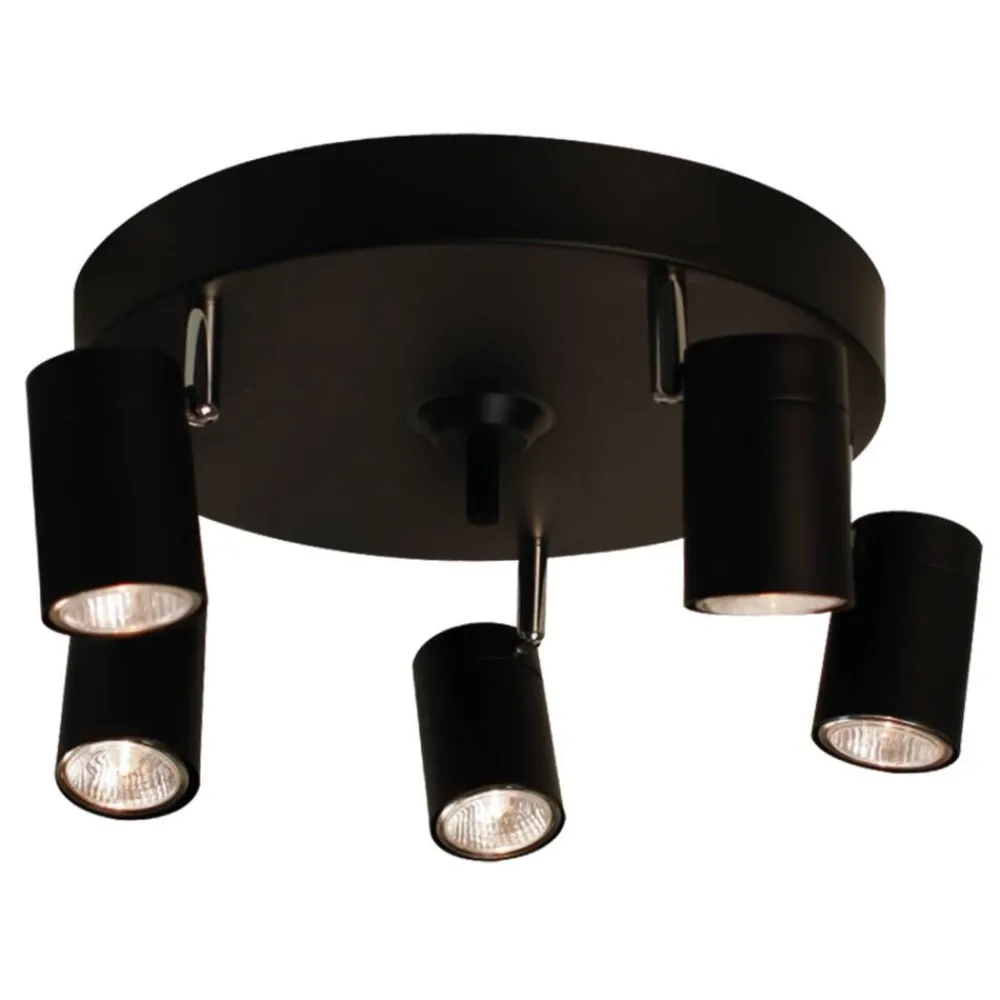 Sisustusvalaisimet^By Rydu00e9ns By Rydéns Correct 5-os kattovalaisin mattamusta