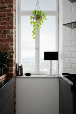 Sisustusvalaisimet^By Rydu00e9ns By Rydéns pöytävalaisin Prime 47 cm kromi/musta varjostin