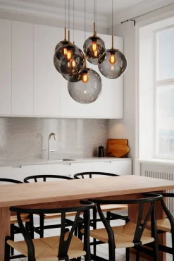 Sisustusvalaisimet^By Rydu00e9ns By Rydéns riippuvalaisin Laura 7-os Ø53 cm musta/savunharmaa