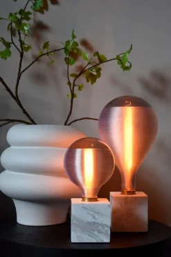 Sisustusvalaisimet^Calex pöytävalaisin kuutio E27 marmori vihreä