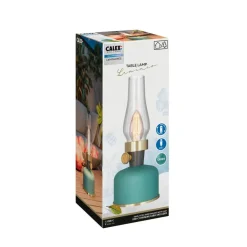 Sisustusvalaisimet^Calex pöytävalaisin Lavinio IP54 ladattava vihreä