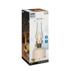 Sisustusvalaisimet^Calex pöytävalaisin Lavinio IP54 ladattava hiekka