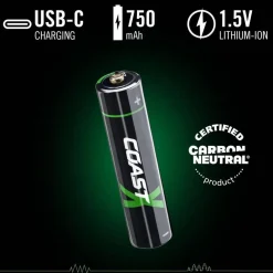 Paristot|Lamput Ja Valaisintarvikkeet^Coast paristo AAA USB-C 1.5V 4 kpl sis. latauskaapelin
