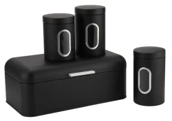 Ruoansäilytys Ja Järjestys^Create Home leipälaatikko + 3 purkkia mattamusta