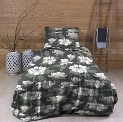 Vuodetekstiilit^Create Home satiinipussilakanasetti Atsalea 150x210 + 55x65 cm t.harmaa