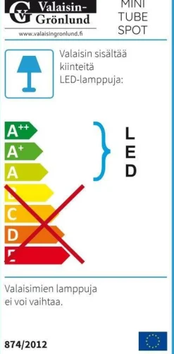 Sisustusvalaisimet^Design by Gru00f6nlund Design by Grönlund Minitube Spot kohdevalaisin musta 4000K
