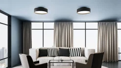 Sisustusvalaisimet^Design by Gru00f6nlund Design by Grönlund plafondi Flyer Ø50 cm musta