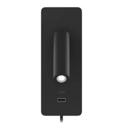 Sisustusvalaisimet^Design by Gru00f6nlund Design by Grönlund seinävalaisin Gent USB A+C musta