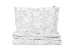 Lastenhuone|Vuodetekstiilit^Familon Norppa Organic lasten pl+tl setti  mustavalk 120x160/40x60