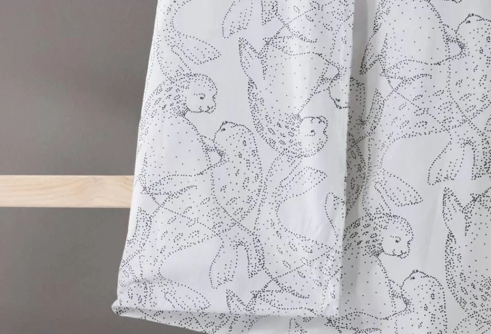 Lastenhuone|Vuodetekstiilit^Familon Norppa Organic lasten pl+tl setti mustavalk 120x160/40x60