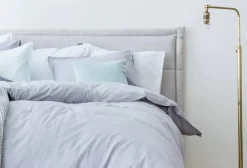 Vuodetekstiilit^Familon Percale pussilakanasetti tupla harmaa 230x220/2x55x65